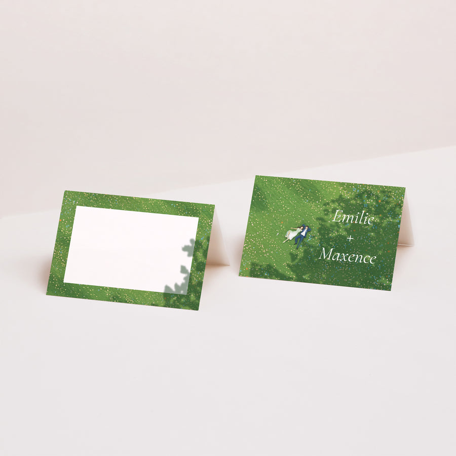 Marque-place Mariage 2 volets Pause amoureuse photo