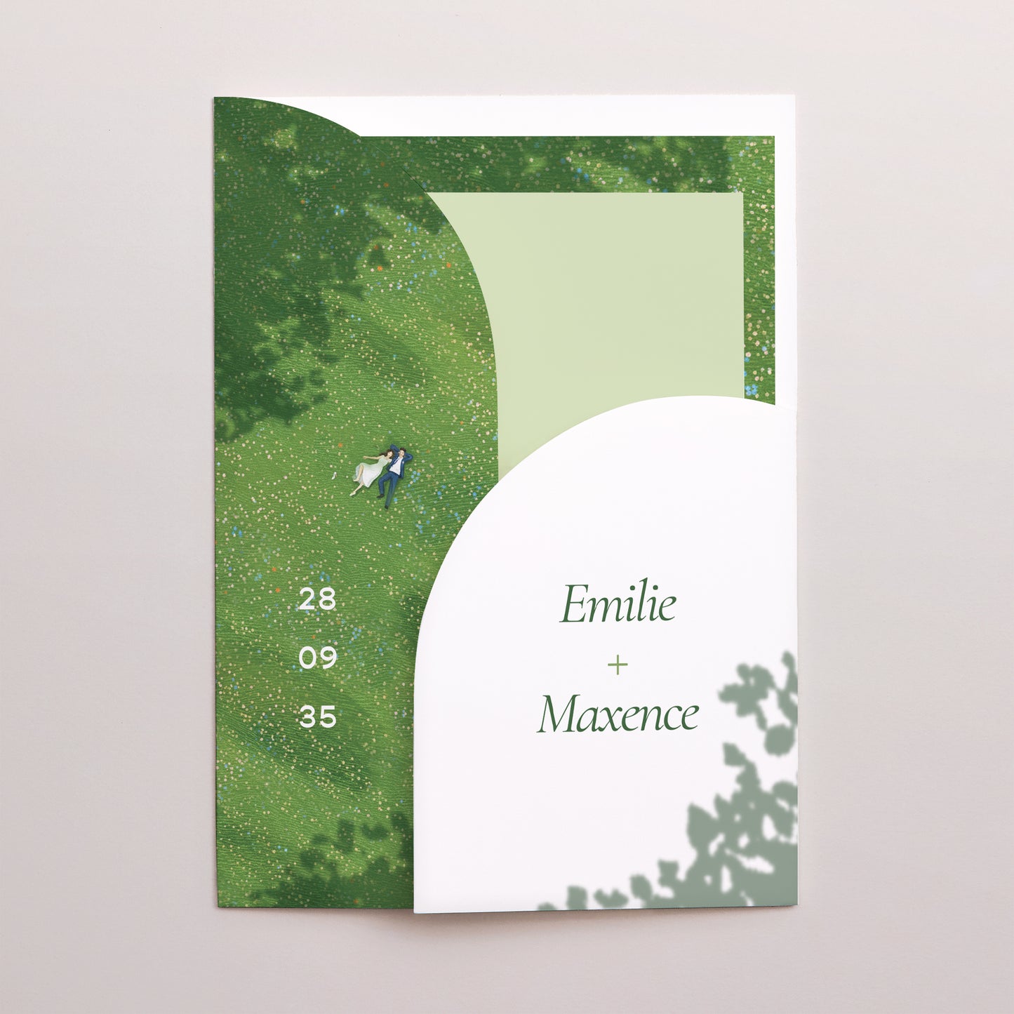 Faire-part Mariage Pochette 2 cartes Pause amoureuse photo N° 1