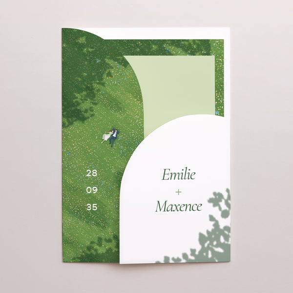 Faire-part Mariage Pochette 2 cartes Pause Amoureuse photo