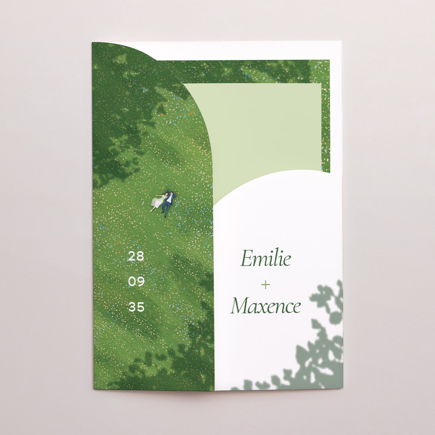 Faire-part Mariage Pochette 2 cartes Pause amoureuse photo N° 2