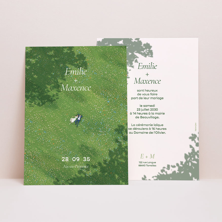 Faire-part Mariage Portrait Pause amoureuse photo