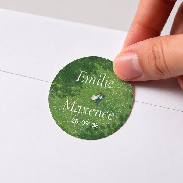 Sticker Mariage Rond Pause Amoureuse photo