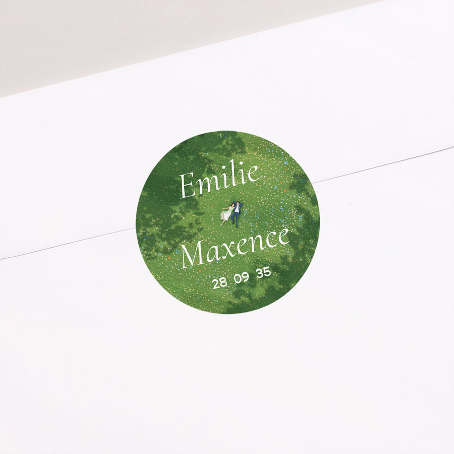 Sticker Mariage Rond Pause amoureuse photo