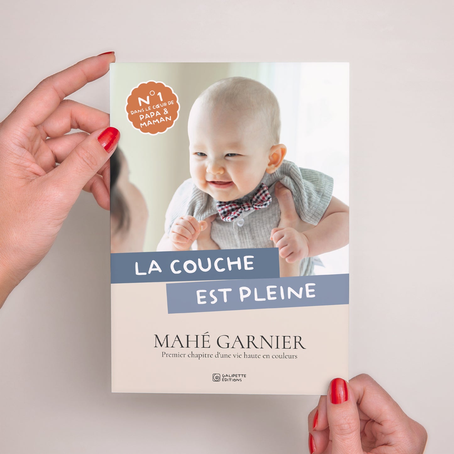 Faire-part Naissance Grand format rectangle La Couche est Pleine - Bleu photo N° 2