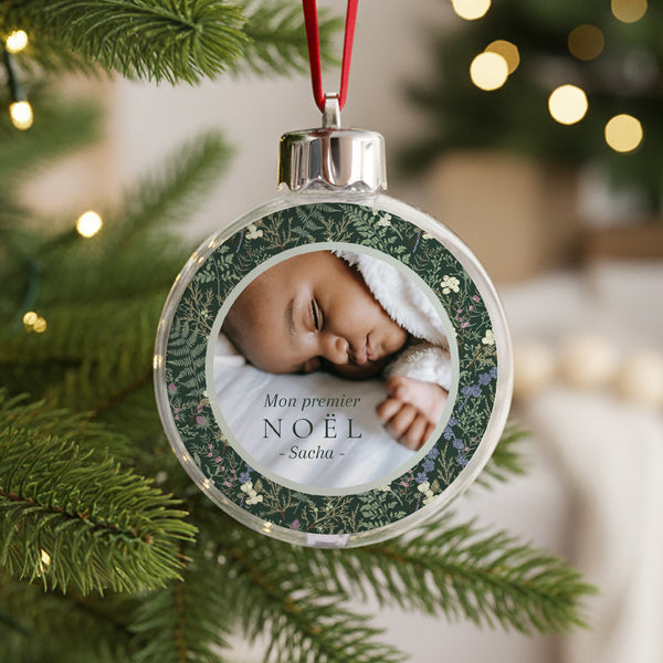 Boule de Noël Fin d'année Ronde Feuillages d’hiver photo