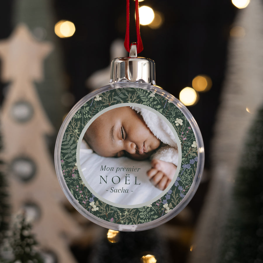 Boule de Noël Fin d'année Ronde Feuillages d’hiver photo