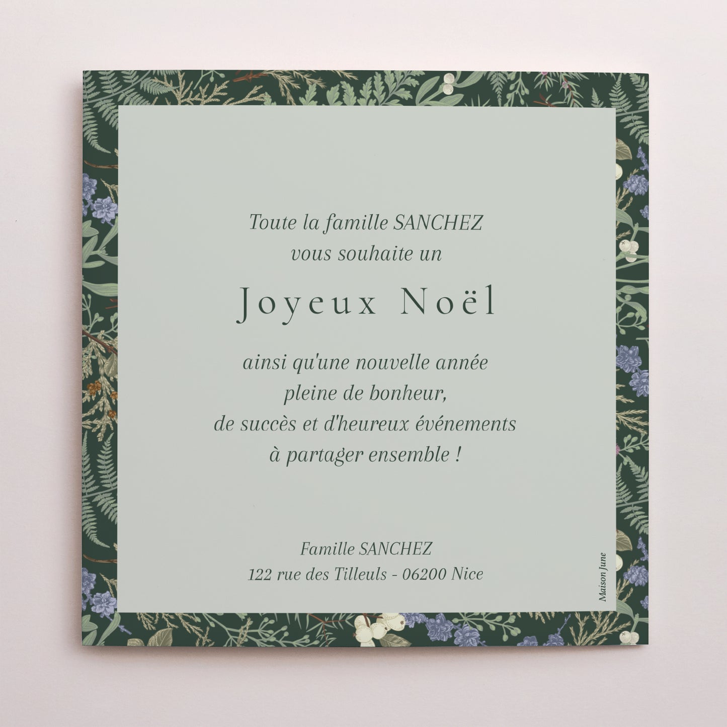 Carte de Noel Fin d'année Pochette disque Feuillages d’hiver photo N° 3