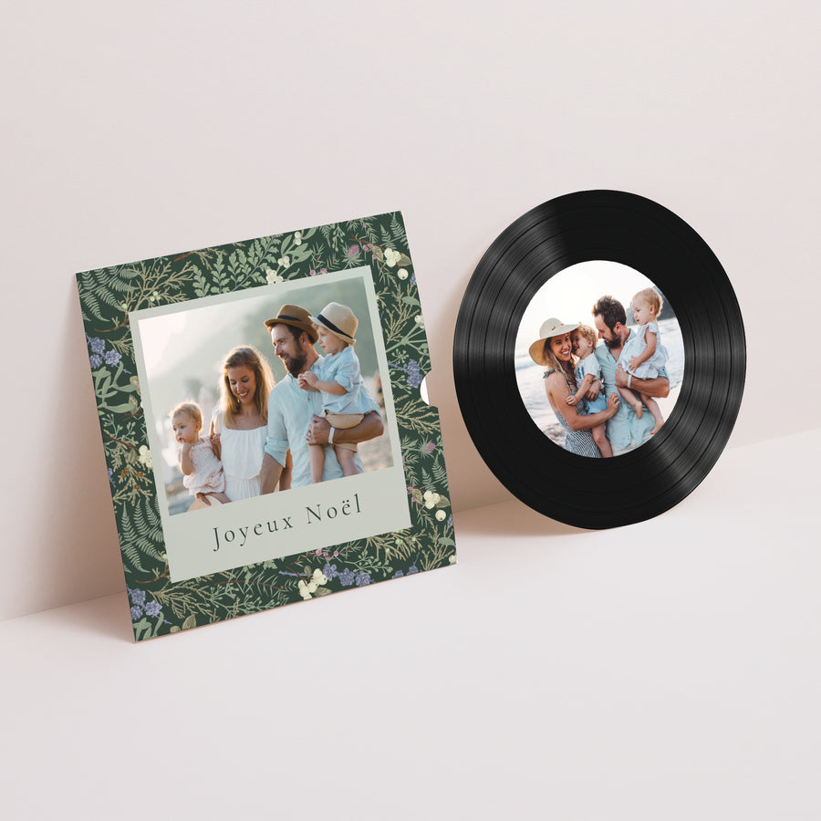 Carte de voeux Fin d'année Pochette disque Feuillages d’hiver photo
