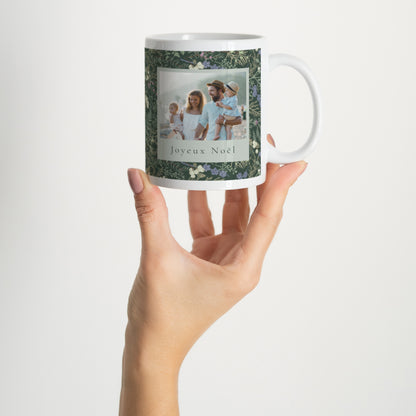Mug Fin d'année Blanc Feuillages d’hiver photo N° 2