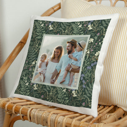 Coussin Fin d'année Beige naturel Feuillages d’hiver photo N° 1