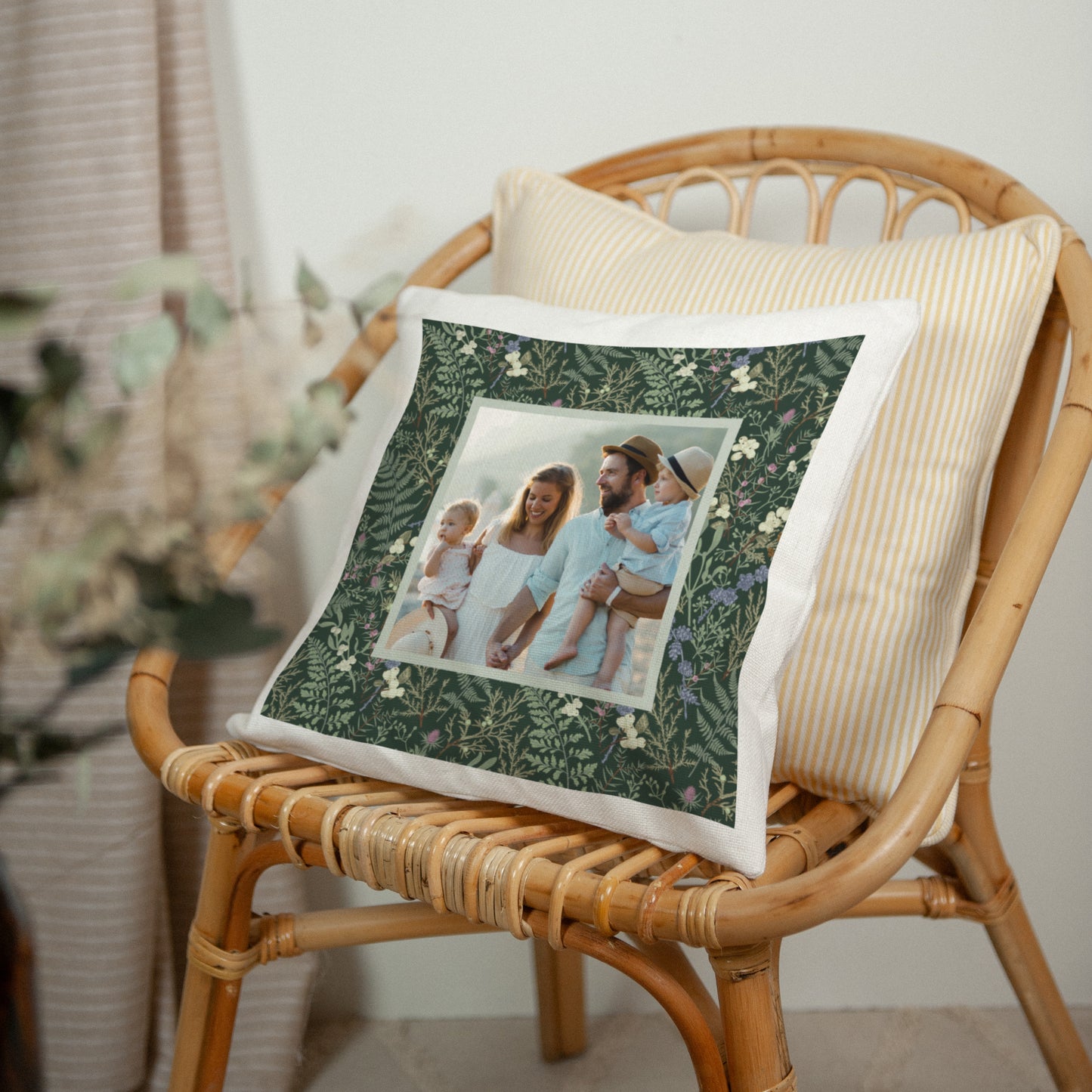 Coussin Fin d'année Beige naturel Feuillages d’hiver photo N° 2