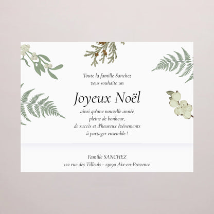 Boite chocolat personnalisée Fin d'année 6 chocolats Feuillages d’hiver photo N° 4