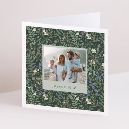 Carte de Noel Fin d'année Carré double volet Feuillages d’hiver photo N° 1