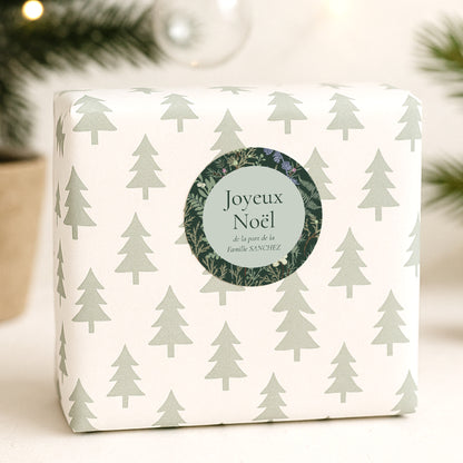 Sticker Fin d'année Rond Feuillages d’hiver photo N° 1