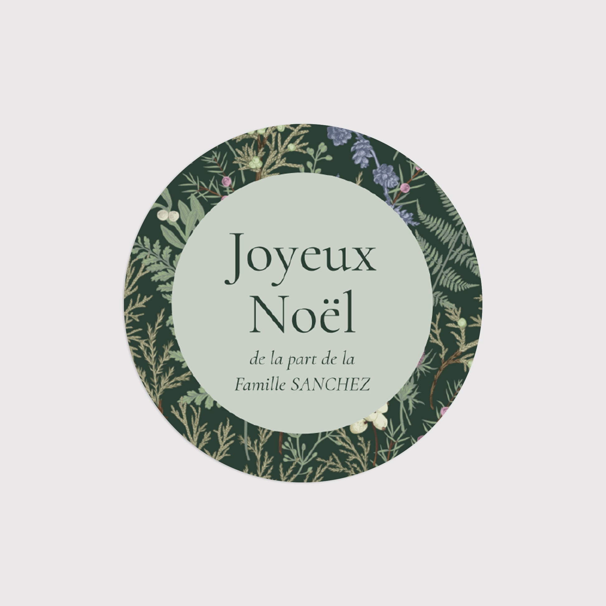 Sticker Fin d'année Rond Feuillages d’hiver photo N° 2