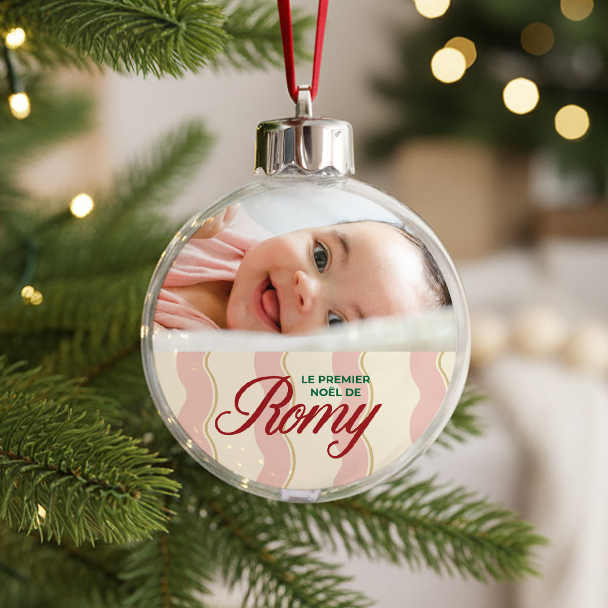 Boule de Noël Fin d'année Ronde Mon tout premier Noël photo N° 1