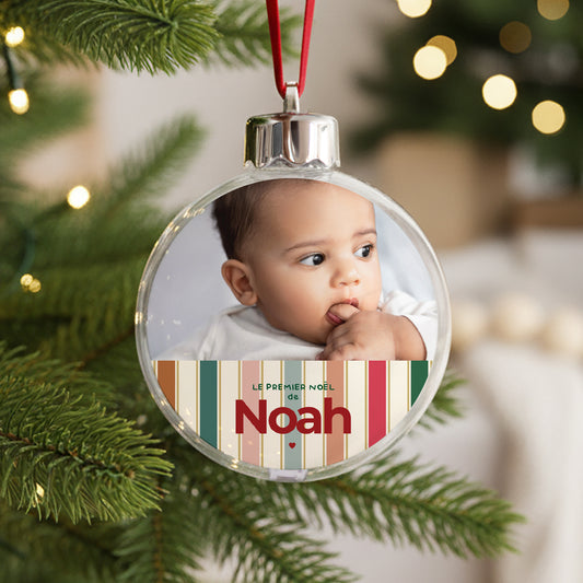 Boule de Noël Fin d'année Ronde Le premier de mes Noëls photo