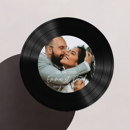 Remerciements Mariage Lot de 8, magnétique, rond, Ø 10cm Nos plus beaux instants photo N° 1