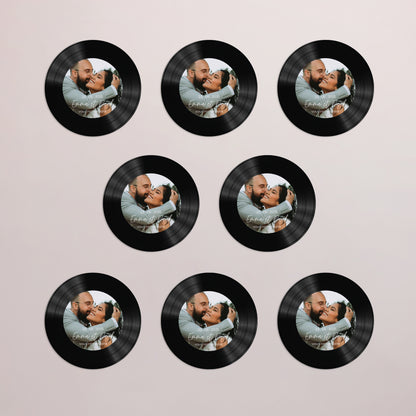 Remerciements Mariage Lot de 8, magnétique, rond, Ø 10cm Nos plus beaux instants photo N° 3