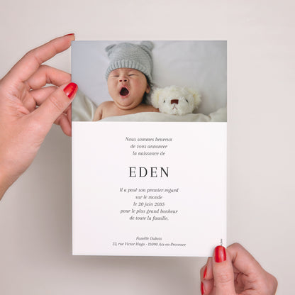 Faire-part Naissance Grand format rectangle Zoom sur toi photo N° 3