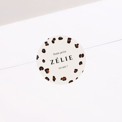 Sticker Naissance Rond Wild Baby photo N° 1
