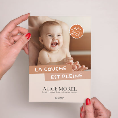 Faire-part Naissance Grand format rectangle La Couche est Pleine - Marron photo N° 2