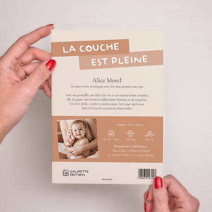 Faire-part Naissance Grand format rectangle La Couche est Pleine - Marron photo N° 3