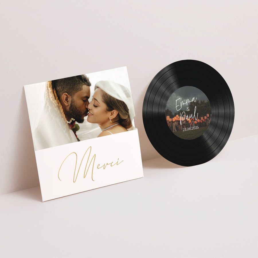 Remerciements Mariage Pochette disque Focus sur l’amour photo