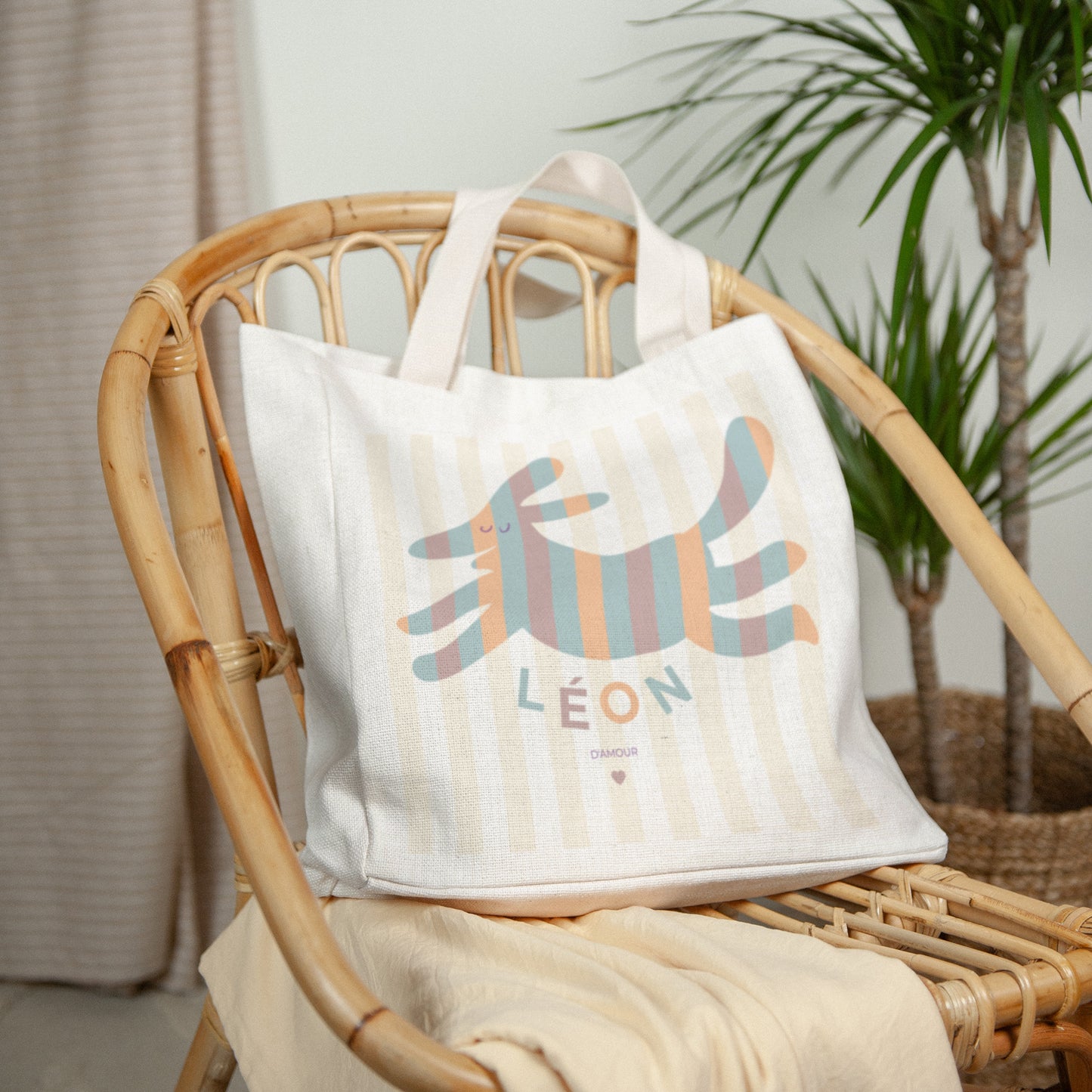 Tote bag Anse en toile Bestiole à rayures photo N° 2
