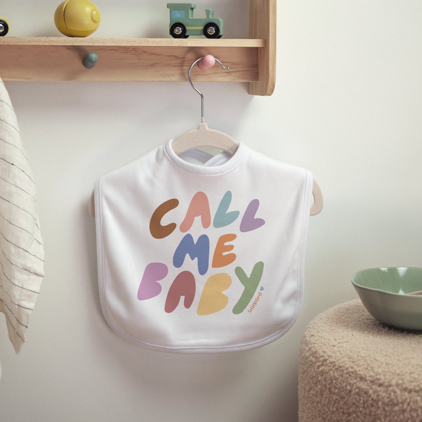 Bavoir Naissance Tissu Call me baby photo N° 2