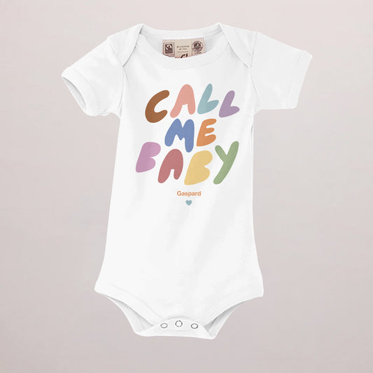 Body personnalisé Naissance blanc recto Call me baby photo