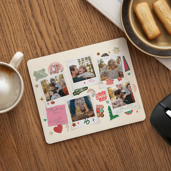 Tapis de souris Fin d'année Rectangle Polaroids hivernaux photo