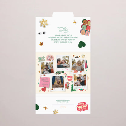 Boite chocolat personnalisée Fin d'année 6 chocolats Polaroids hivernaux photo N° 3