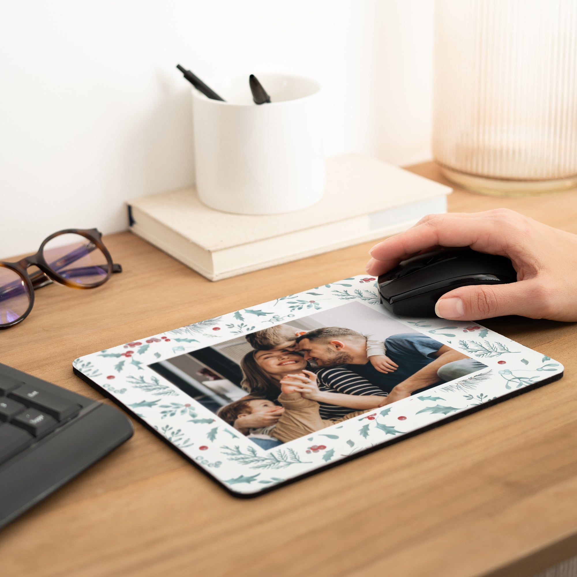 Tapis de souris Fin d'année Rectangle Éclats de Houx photo N° 2