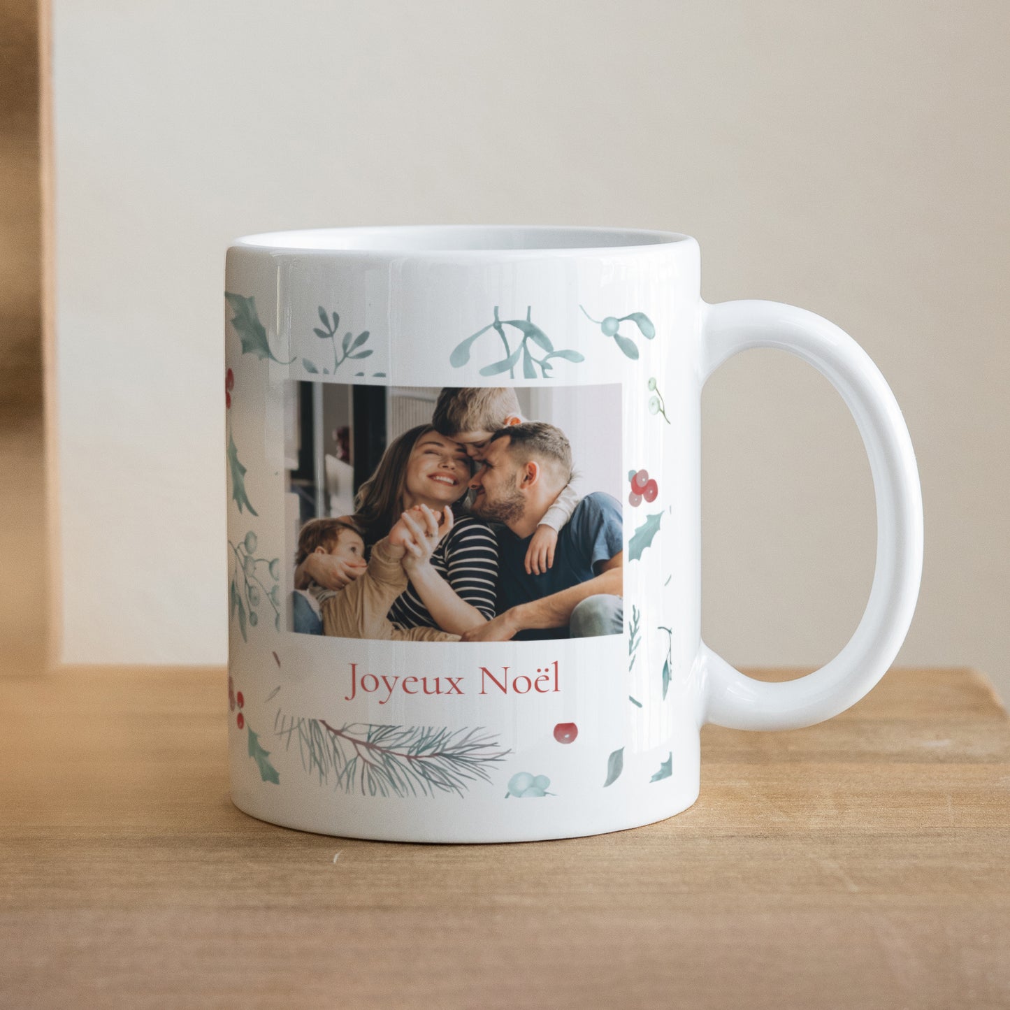 Mug Fin d'année Blanc Éclats de Houx photo N° 1