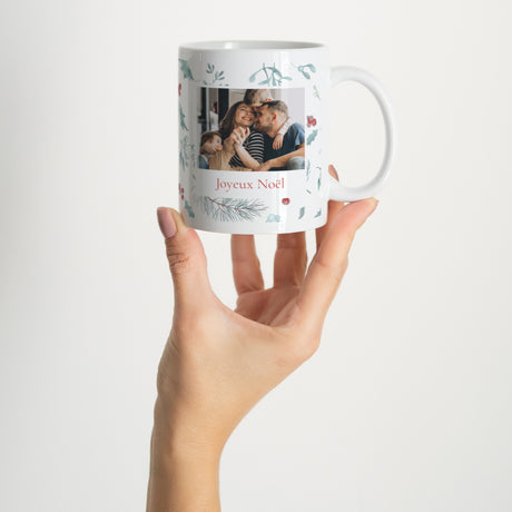 Mug Fin d'année Blanc Éclats de Houx