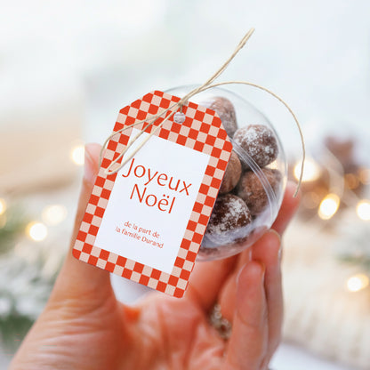 Boîte à dragées Fin d'année boule avec étiquette fanion Magie de Noël photo N° 3