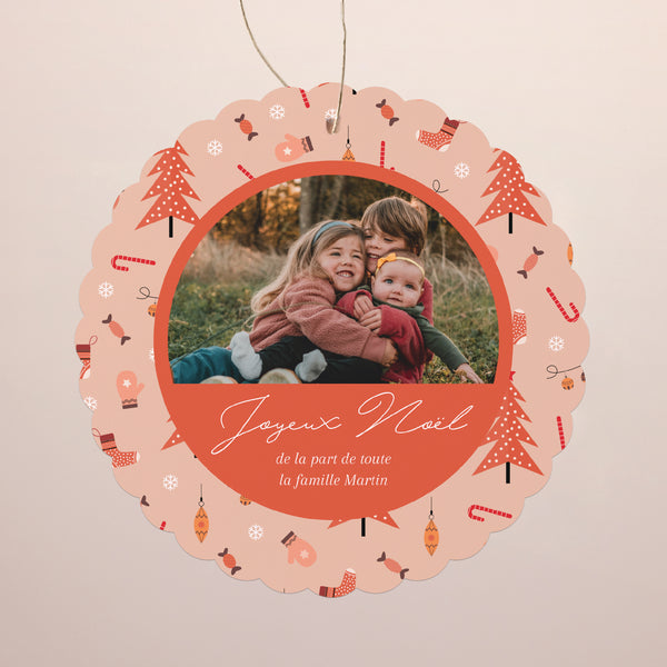 Carte de Noel Fin d'année À suspendre Moments précieux photo