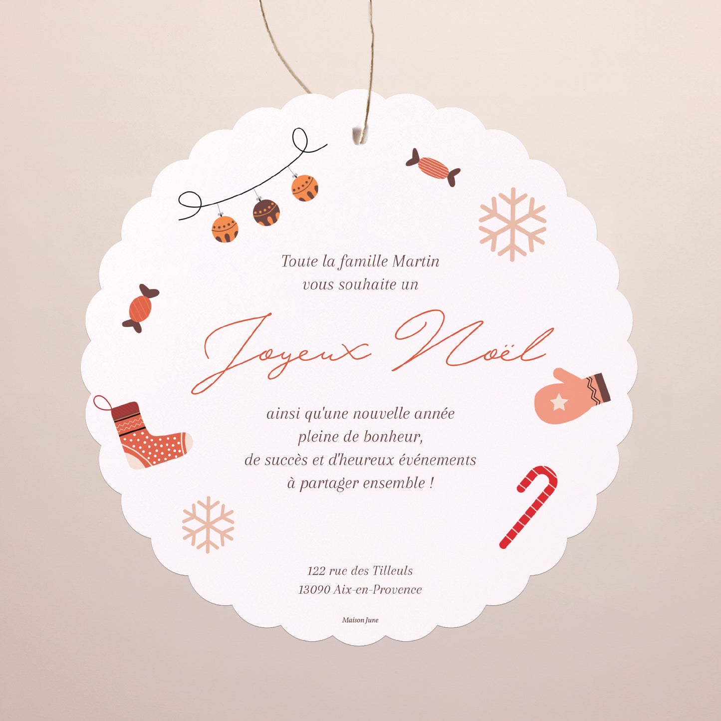 Carte de Noel Fin d'année À suspendre Moments précieux photo N° 2