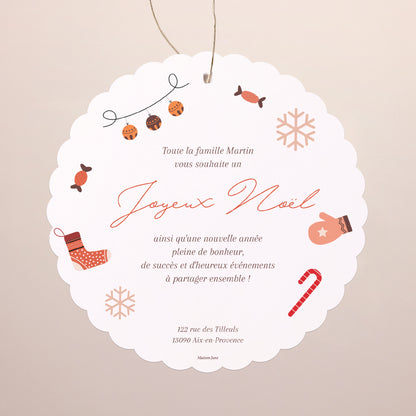 Carte de Noel Fin d'année À suspendre Moments précieux photo N° 2