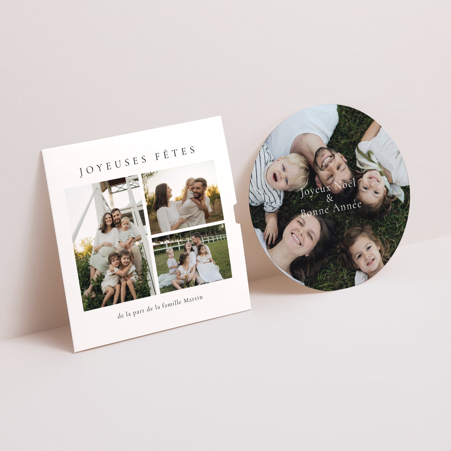 Carte de voeux Fin d'année Pochette disque Noël en photo photo N° 1