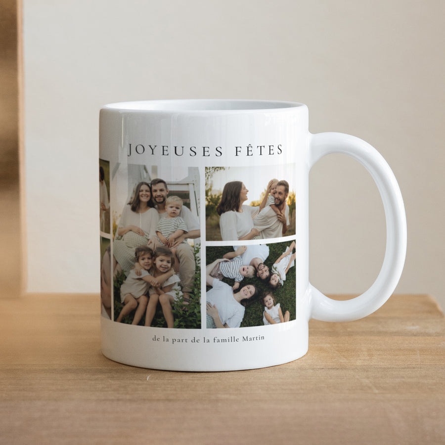 Mug Fin d'année Blanc Noël en photo photo
