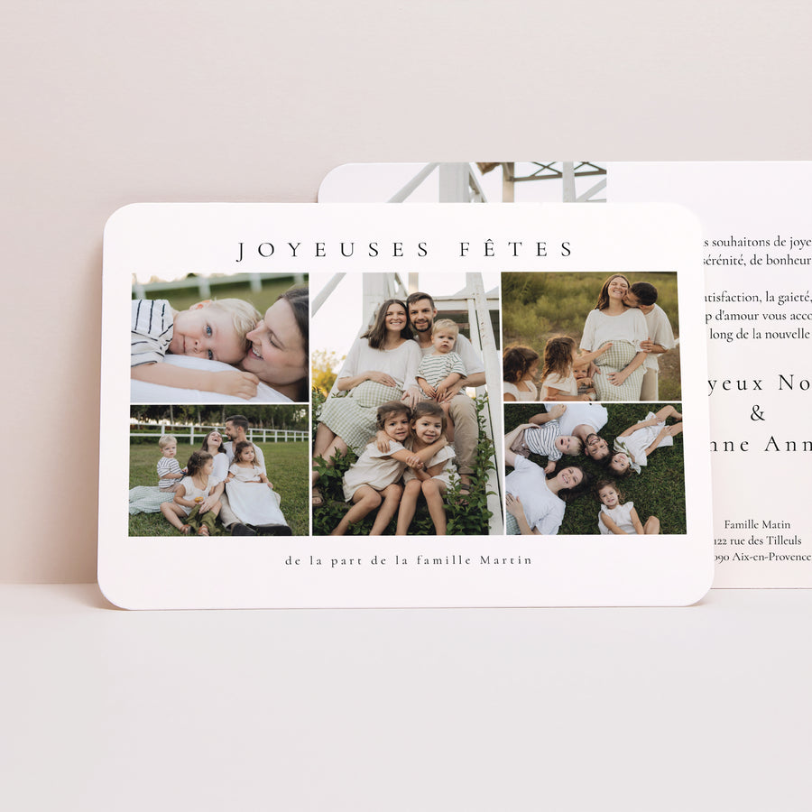 Carte de voeux Fin d'année Paysage, bords arrondis Noël en photo photo
