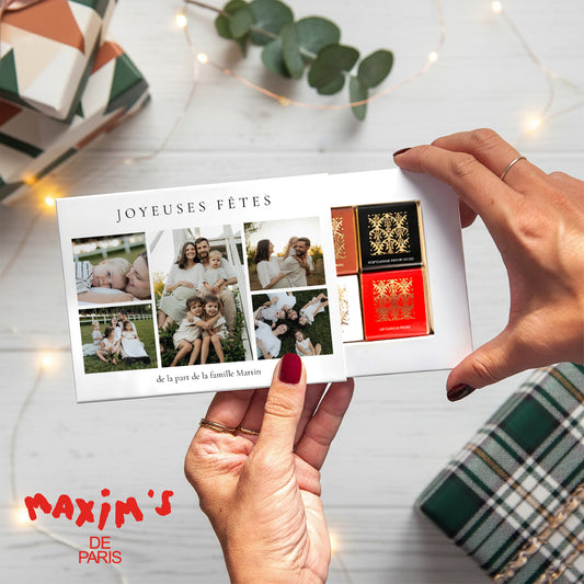 Boite chocolat personnalisée Fin d'année 6 chocolats Noël en photo photo