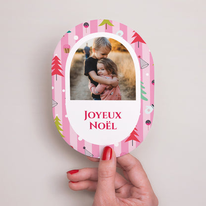Carte de Noel Fin d'année Ovale Moments Enchantés photo N° 2