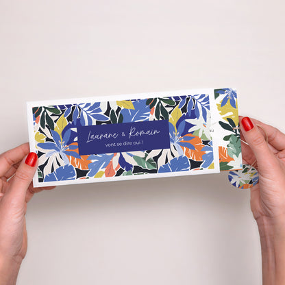 Faire-part Mariage Pochette 2 cartes, étiquette Bouquet d’émotions photo N° 2