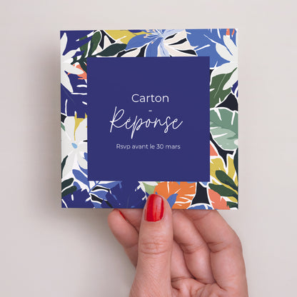 Carton réponse Mariage Carré Bouquet d’émotions photo N° 2