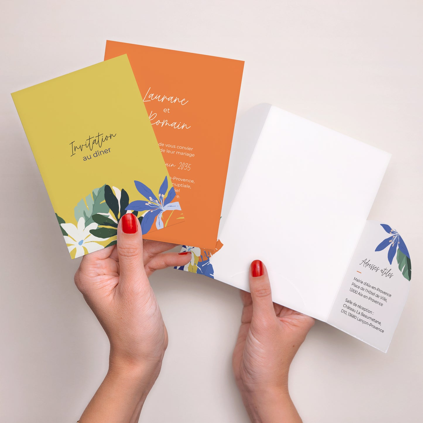 Faire-part Mariage Pochette 2 cartes Bouquet d’émotions photo N° 4