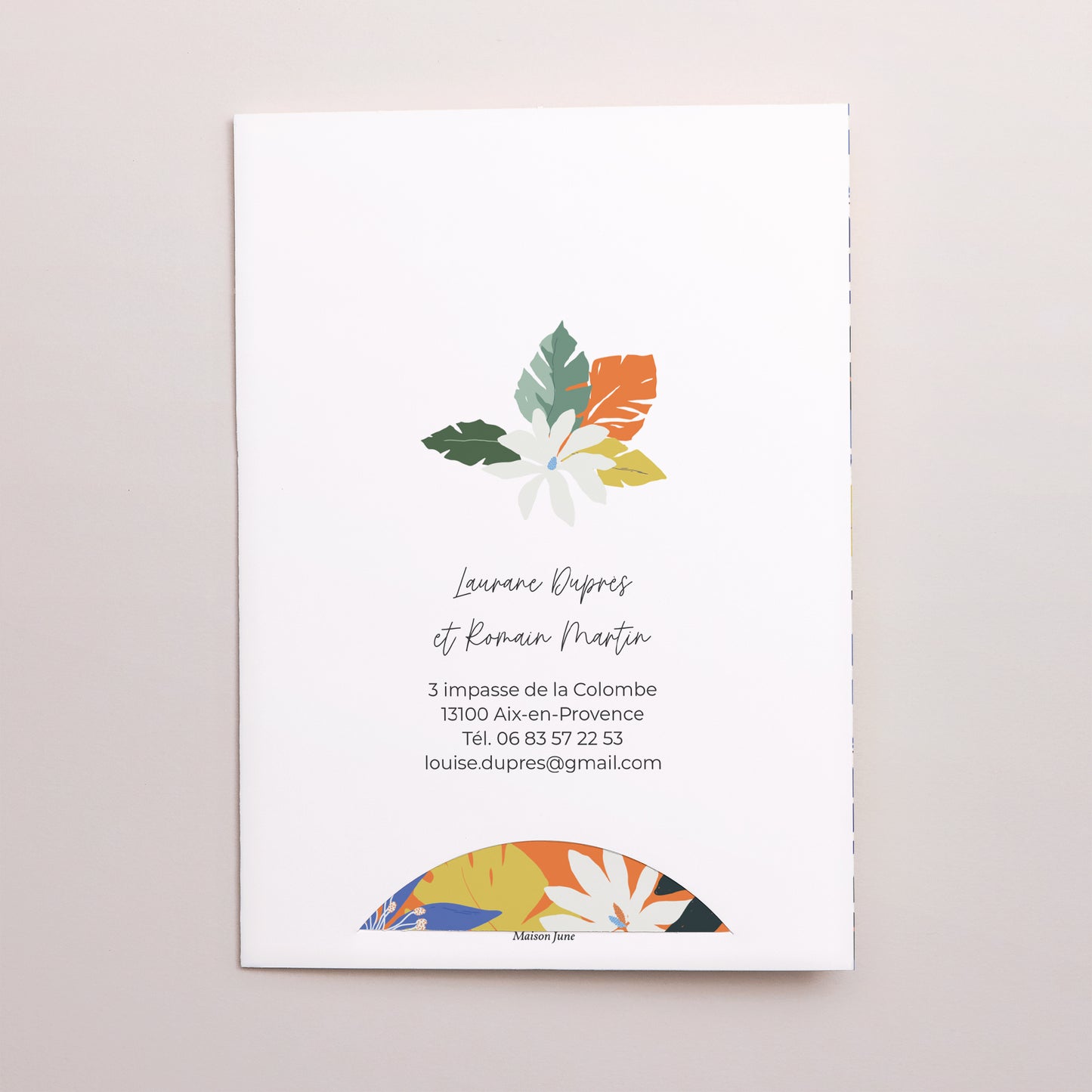 Faire-part Mariage Pochette 2 cartes Bouquet d’émotions photo N° 5