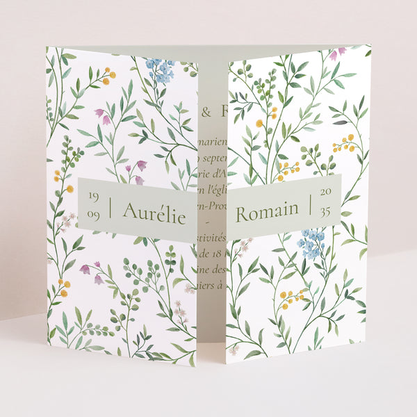 Faire-part Mariage Triptyque ouverture fenêtre Le Jardin des Cœurs photo